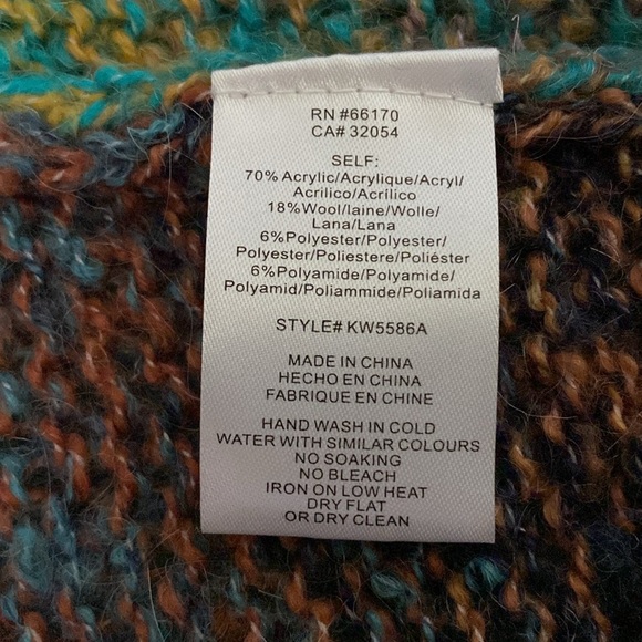 ANTHROPOLOGIE GREYLIN Natalia fringe wrap knit wool sweater blanket NEW size M - Picture 6 of 10